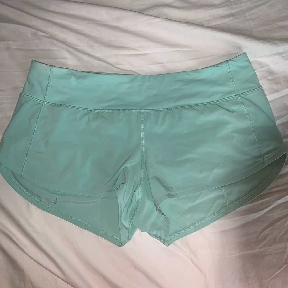 Teal lululemon speed up shorts